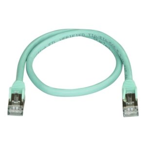 Alternative view of StarTech.com Cable de 0,5m de Red Ethernet RJ45 Cat6a Blindado STP - Cable sin Enganche Snagless - Aguamarina