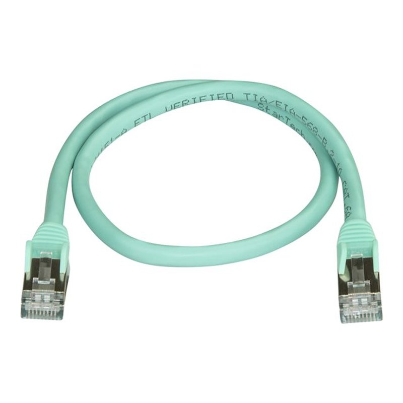StarTech.com Cable de 0,5m de Red Ethernet RJ45 Cat6a Blindado STP - Cable sin Enganche Snagless - Aguamarina StarTech.com Cable de 0,5m de Red Ethernet RJ45 Cat6a Blindado STP - Cable sin Enganche Snagless - Aguamarina - Imagen 2