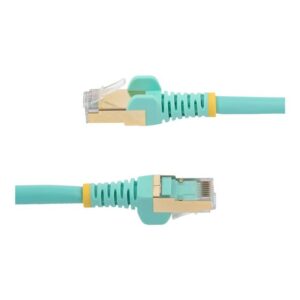StarTech.com Cable de 1,5m de Red Ethernet Cat6a Aqua sin Enganches con Alambre de Cobre