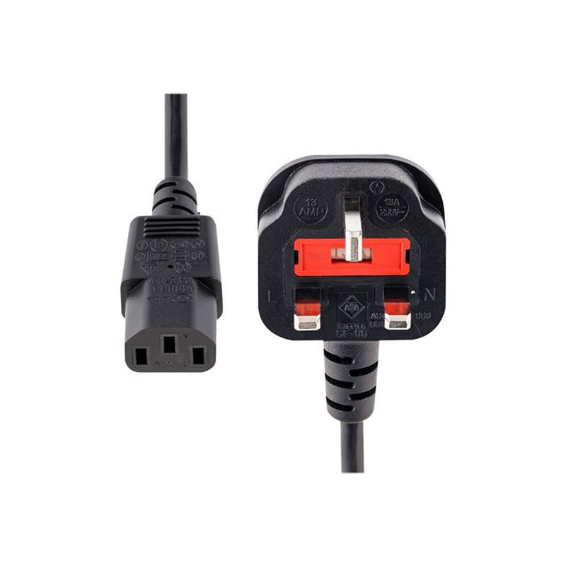 StarTech.com Cable de 1m (3 pies) de Alimentación de Ordenador para el Reino Unido UK, BS1363 a C13, 18AWG, 10A 250V, Cable Inglés de Corriente de Repuesto, Cable de Alimentación de TV StarTech.com Cable de 1m (3 pies) de Alimentación de Ordenador para el Reino Unido UK, BS1363 a C13, 18AWG, 10A 250V, Cable Inglés de Corriente de Repuesto, Cable de Alimentación de TV - Imagen 2