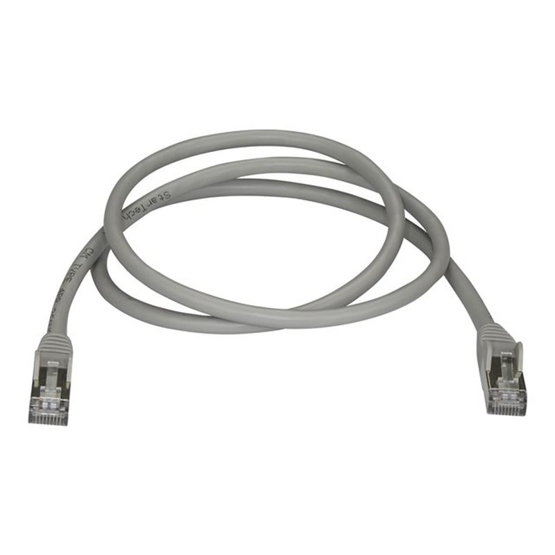 StarTech.com Cable de 1m de Red Ethernet RJ45 Cat6a Blindado STP - Cable sin Enganche Snagless - Gris