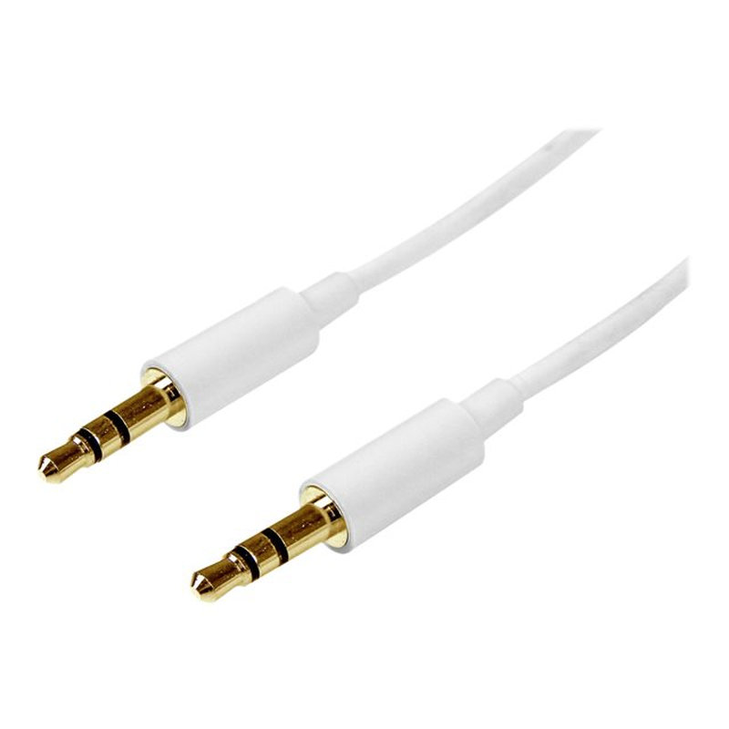 StarTech.com Cable de 2 metros Delgado de Audio Estéreo Mini Jack de 3,5mm - Blanco - Macho a Macho StarTech.com Cable de 2 metros Delgado de Audio Estéreo Mini Jack de 3,5mm - Blanco - Macho a Macho - Imagen 2