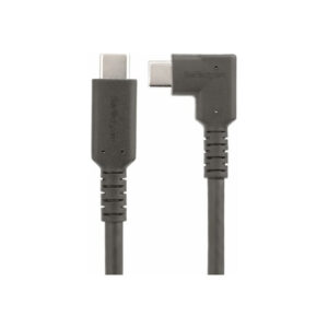 StarTech.com Cable de 50cm USB-C Resistente Acodado a la Derecha - USB 3.2 Gen 2 (10 Gbps) - Cable de Transferencia USB Tipo C - DP de Modo Alt 4K 60Hz - PD 100W - Cable de 90 Grados