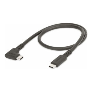 StarTech.com Cable de 50cm USB-C Resistente Acodado a la Derecha - USB 3.2 Gen 2 (10 Gbps) - Cable de Transferencia USB Tipo C - DP de Modo Alt 4K 60Hz - PD 100W - Cable de 90 Grados