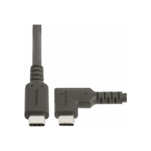 StarTech.com Cable de 50cm USB-C Resistente Acodado a la Derecha - USB 3.2 Gen 2 (10 Gbps) - Cable de Transferencia USB Tipo C - DP de Modo Alt 4K 60Hz - PD 100W - Cable de 90 Grados