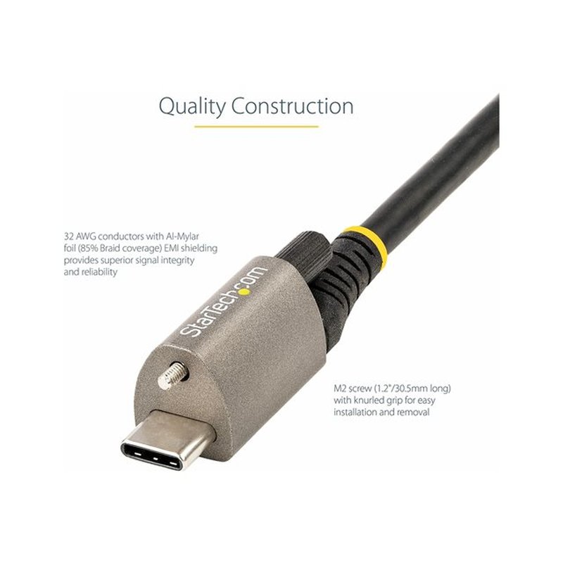 StarTech.com Cable de 50cm USB-C con Tornillo Superior de Fijación -10Gbps - Cable Tipo C USB 3.1/3.2 Gen 2 - con Carga por Entrega de Alimentación PD de 100W (5A), Modo Alt de DP - Imagen 8