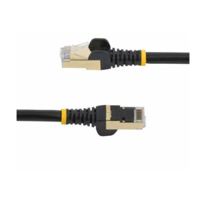 StarTech.com Cable de 7,5m de Red Ethernet Cat6a Negro sin Enganches con Alambre de Cobre