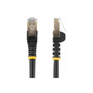 StarTech.com Cable de 7,5m de Red Ethernet Cat6a Negro sin Enganches con Alambre de Cobre