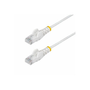 StarTech.com Cable de Red Ethernet CAT6 Delgado sin Enganches Blanco de 2,5m - Cable RJ45 Snagless Slim 28AWG - Alambre de Cobre Puro - PoE 100W - con Alivios de Tensión - LSZH - Probado con Fluke