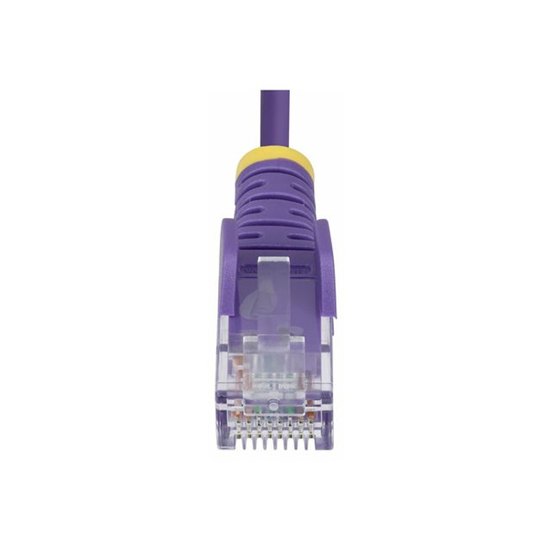 StarTech.com Cable de Red Ethernet CAT6 Delgado sin Enganches Morado de 2,5m - Cable RJ45 Snagless Slim 28AWG - Alambre de Cobre Puro - PoE 100W - con Alivios de Tensión - LSZH - Probado con Fluke - Imagen 4