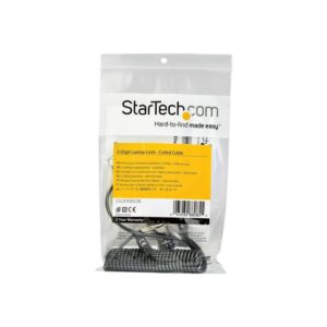 StarTech.com Cable de Seguridad con Combinación para Ordenador Portátil- con Cable Auto Enrrollable - Combinación de 3 Dígitos