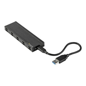 StarTech.com Caja Externa USB-C de 10Gbps a NVMe M.2 or SSD SATA M.2 - Carcasa de Aluminio Portátil para SSD NGFF M.2 PCIe/SATA - con Cables USB C y USB A - USB Tipo C - Soporta 2230/2242/2260/2280
