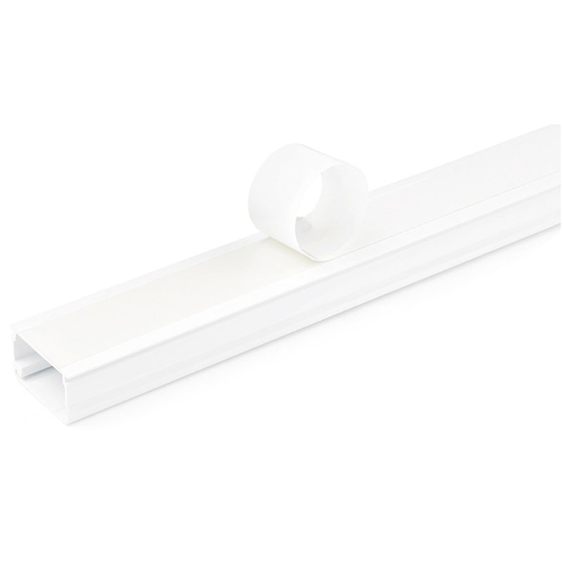 StarTech.com Canaleta de Gestón de Cableado Sólido con Cinta Adhesiva y Tapa, 29 mm An x 20 mm Al - 1,8 m Lar. Kit de PVC - Ocultador de Cables de Red o Alimentación - Sistema de Conducto de Pared para Cables - UL - Imagen 2