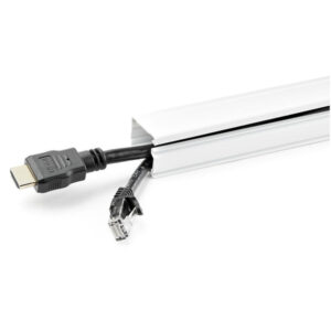 StarTech.com Canaleta de Gestón de Cableado Sólido con Cinta Adhesiva y Tapa, 29 mm An x 20 mm Al - 1,8 m Lar. Kit de PVC - Ocultador de Cables de Red o Alimentación - Sistema de Conducto de Pared para Cables - UL