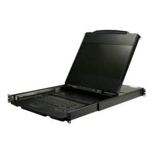 StarTech.com Consola KVM de Doble Carril HD 1080p para Rack de Servidores - Teclado QWERTY - KVM de 1 Puerto DVI/VGA con Monitor LCD de 17" - Switch KVM 1U con Cables - USB - MTBF 44230