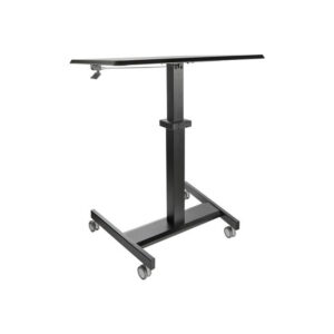 StarTech.com Escritorio Móvil de Pie - Carrito Mesa Portátil Ajustable de Pie Ergonómica con Ruedas - Estación de Trabajo Rodante para Ordenador o Portátil - con Ajuste de un Toque - para Profesores o Estudiantes