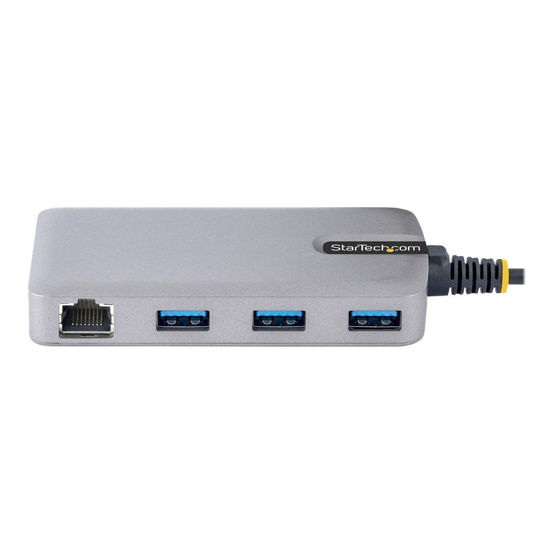StarTech.com Hub USB de 3 Puertos USBA - USB 3.0 de 5Gbps - Alimentado por el Bus - Concentrador USB de 3 Puertos USB-A - Ladrón USB Portátil - Cable 30cm - Red Ethernet RJ45 1Gb