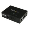 StarTech.com Inyector de Alimentación PoE Power over Ethernet Midspan 4 Puertos Gigabit RJ45 de Pared - 802.3 at af