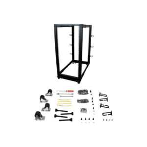 StarTech.com Rack de Marco Abierto con Profundidad Ajustable de 4 Columnas 25U y 19 Pulgadas con Ruedas/Niveladores y Anillas de Gestión de Cableado - Armario Rack Autoportante con Ruedas - (4POSTRACK25U)