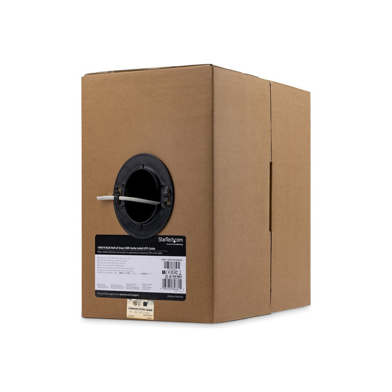 StarTech.com Rollo Bobina de 304,8m de Cable de Red Bulk a Granel UTP Cat5e Gris