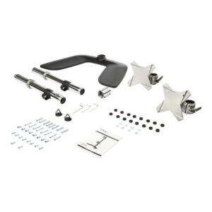 StarTech.com Soporte VESA para 2 Monitores de hasta 27" - Base para Monitor Ergonómica de Sobremesa - de Montaje para 2 Monitores Apilados Verticalmente - Altura Ajustable - Plata