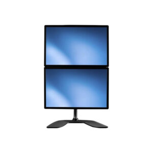 StarTech.com Soporte VESA para 2 Monitores de hasta 27" - Base para Monitor Ergonómica de Sobremesa - de Montaje para 2 Monitores Apilados Verticalmente - Altura Ajustable - Plata