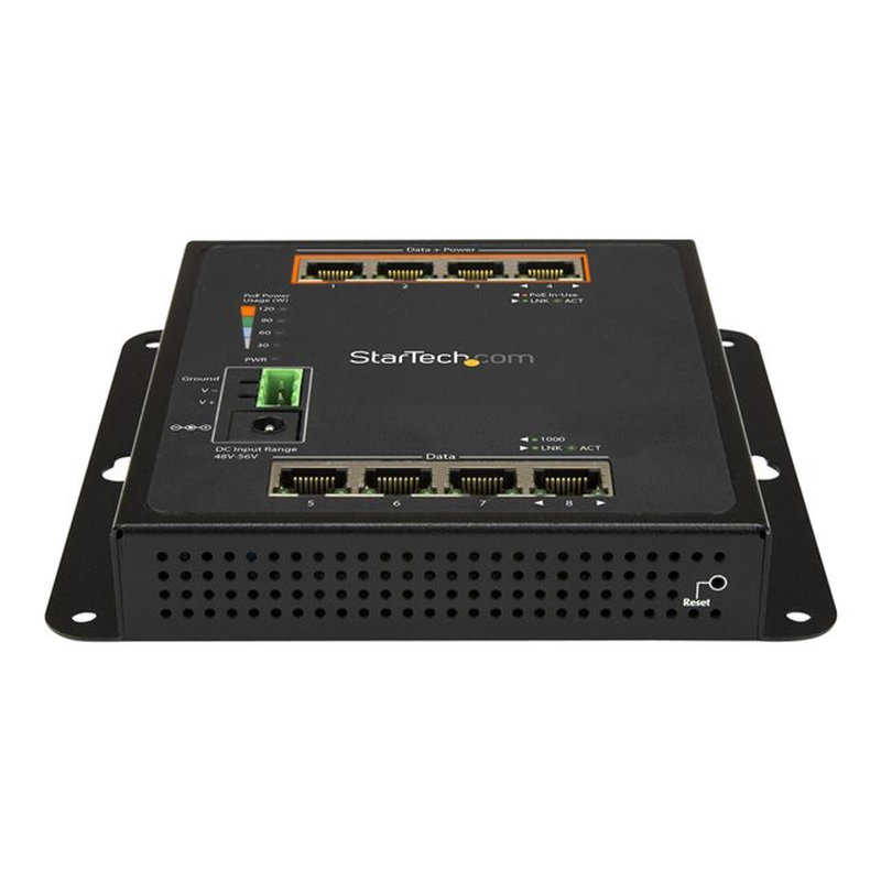 StarTech.com Switch Conmutador Industrial Gigabit PoE de 8 Puertos - con 4 Puertos PoE+ de 30W - con Alimentación por Ethernet - Switch Resistente GbE Gestionado de Capa/L2 - Switch Rugged de Alta Potencia para Redes Gigabit - IP30 - de -40C a +75C - Imagen 2