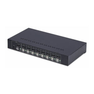 StarTech.com Switch KVM de 8 Puertos DisplayPort 4K 60Hz - Conmutador KVM DP 1.2 4K60 con Kit de Montaje 1U para Rack - con Hub USB de 4 Puertos - Conmutado por Botón y Teclas de Acceso Rápido - TAA