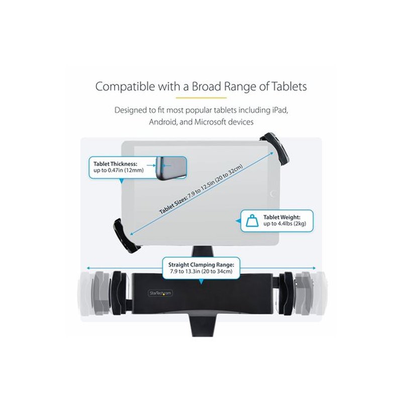 StarTech.com TABLET-VESA-ADAPTER soporte Soporte pasivo Tablet/UMPC Negro - Imagen 14