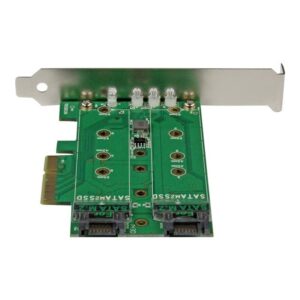 StarTech.com Tarjeta Adaptadora PCI Express 3.0 de 3 Puertos M.2 para SSD - 1x NVMe - 2x SATA III