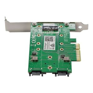 StarTech.com Tarjeta Adaptadora PCI Express 3.0 de 3 Puertos M.2 para SSD - 1x NVMe - 2x SATA III