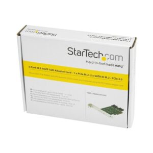 StarTech.com Tarjeta Adaptadora PCI Express 3.0 de 3 Puertos M.2 para SSD - 1x NVMe - 2x SATA III