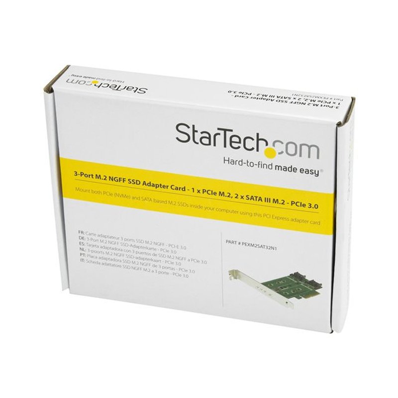 StarTech.com Tarjeta Adaptadora PCI Express 3.0 de 3 Puertos M.2 para SSD - 1x NVMe - 2x SATA III - Imagen 7