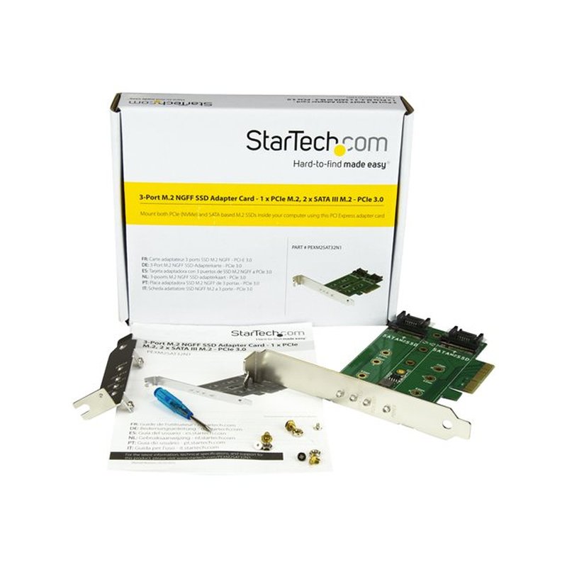 StarTech.com Tarjeta Adaptadora PCI Express 3.0 de 3 Puertos M.2 para SSD - 1x NVMe - 2x SATA III - Imagen 8