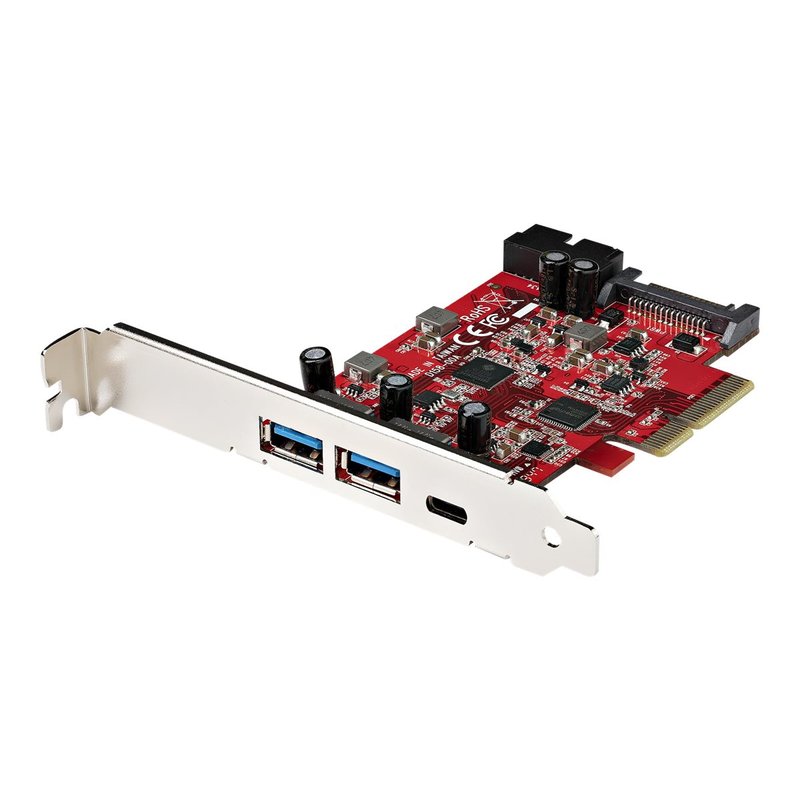 StarTech.com Tarjeta PCIe de 5 Puertos USB -Tarjeta PCI Express USB 3.1 Gen2 10Gbps con 1 Puerto USB-C y 2 Puertos USB-A - 1 Terminal IDC de 2 puertos -Tarjeta Controladora PCI Express USB Tipo C
