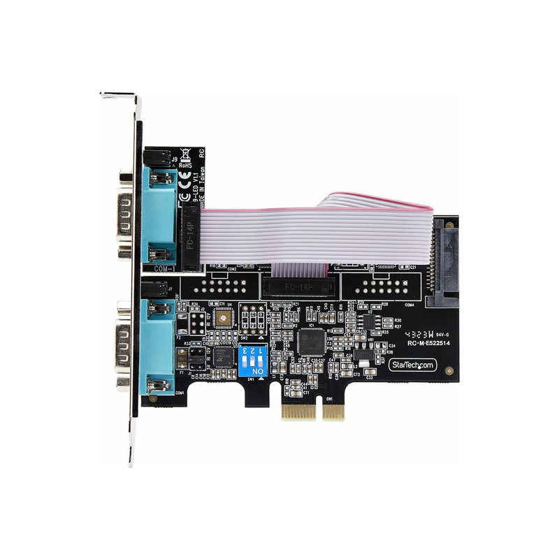 StarTech.com Tarjeta Serie PCIe de 2 Puertos - Tarjeta Serial PCI Express de 2 Puertos DB9 RS232/RS422/RS485 -Incluye Brackets de Perfil Bajo - UART 16C1050 - Win/Linux - TAA - Protección ESD Nivel 4