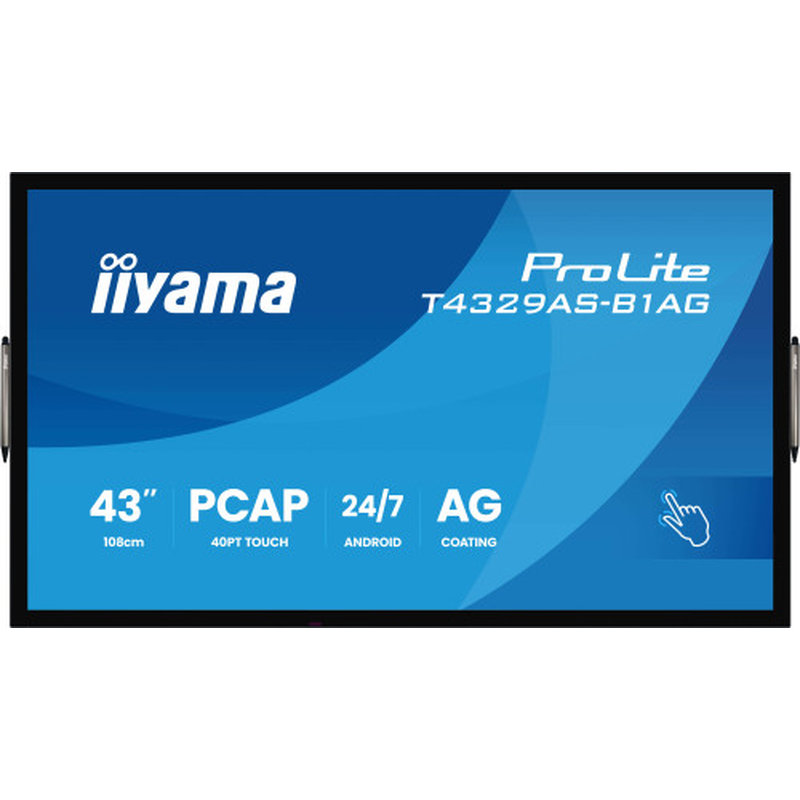 iiyama T4329AS-B1AG pantalla de señalización Panel plano interactivo 108 cm (42.5") LED Wifi 500 cd / m² 4K Ultra HD Negro Pantalla táctil Procesador incorporado Android 24/7 iiyama T4329AS-B1AG pantalla de señalización Panel plano interactivo 108 cm (42.5") LED Wifi 500 cd / m² 4K Ultra HD Negro Pantalla táctil Procesador incorporado Android 24/7 - Imagen 2