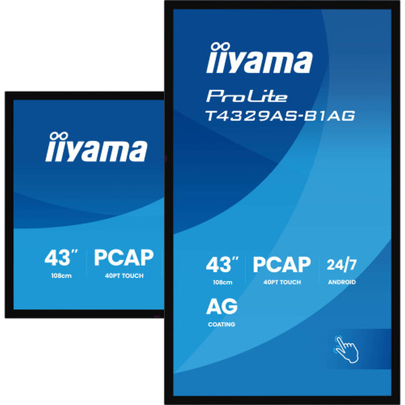 iiyama T4329AS-B1AG pantalla de señalización Panel plano interactivo 108 cm (42.5") LED Wifi 500 cd / m² 4K Ultra HD Negro Pantalla táctil Procesador incorporado Android 24/7 iiyama T4329AS-B1AG pantalla de señalización Panel plano interactivo 108 cm (42.5") LED Wifi 500 cd / m² 4K Ultra HD Negro Pantalla táctil Procesador incorporado Android 24/7 - Imagen 5