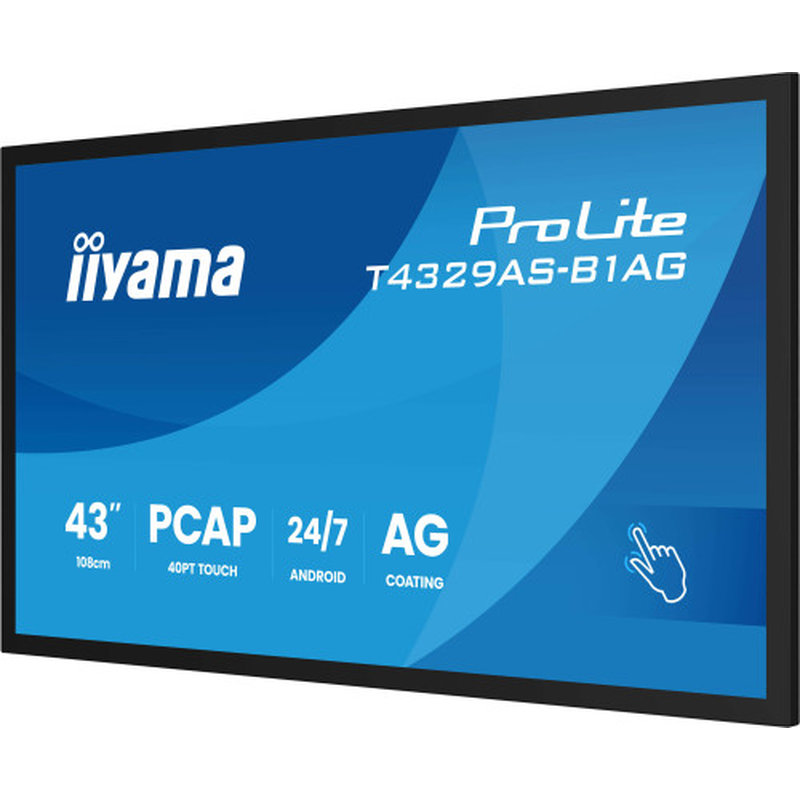 iiyama T4329AS-B1AG pantalla de señalización Panel plano interactivo 108 cm (42.5") LED Wifi 500 cd / m² 4K Ultra HD Negro Pantalla táctil Procesador incorporado Android 24/7 iiyama T4329AS-B1AG pantalla de señalización Panel plano interactivo 108 cm (42.5") LED Wifi 500 cd / m² 4K Ultra HD Negro Pantalla táctil Procesador incorporado Android 24/7 - Imagen 8