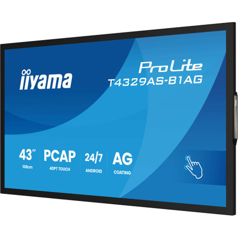 iiyama T4329AS-B1AG pantalla de señalización Panel plano interactivo 108 cm (42.5") LED Wifi 500 cd / m² 4K Ultra HD Negro Pantalla táctil Procesador incorporado Android 24/7 iiyama T4329AS-B1AG pantalla de señalización Panel plano interactivo 108 cm (42.5") LED Wifi 500 cd / m² 4K Ultra HD Negro Pantalla táctil Procesador incorporado Android 24/7 - Imagen 9