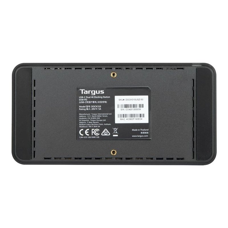 Targus DOCK310EUZ base para portátil y replicador de puertos Alámbrico USB 3.2 Gen 1 (3.1 Gen 1) Type-C Negro - Imagen 11