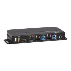 Tripp Lite B005-DPUA2-K KVM DisplayPort / USB de 2 Puertos - 4K 60 Hz, HDR, HDCP 2.2, IR, DP 1.4, Compartido de USB, Cables USB 3.0