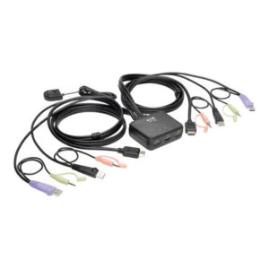 Tripp Lite B032-HUA2 KVM con Cables USB / HD de 2 Puertos con audio y video, Cables y USB para Compartir Periféricos