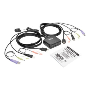 Tripp Lite B032-HUA2 KVM con Cables USB / HD de 2 Puertos con audio y video, Cables y USB para Compartir Periféricos