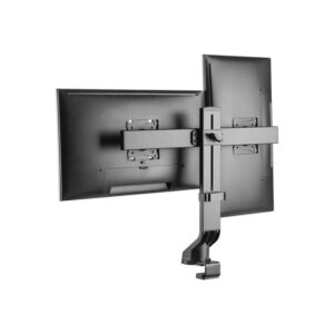 Tripp Lite DDR1727DC Brazo para Monitor con Pantalla Doble con Abrazadera de Escritorio y Pasacables - Altura Ajustable, Monitores de 17" a 27"