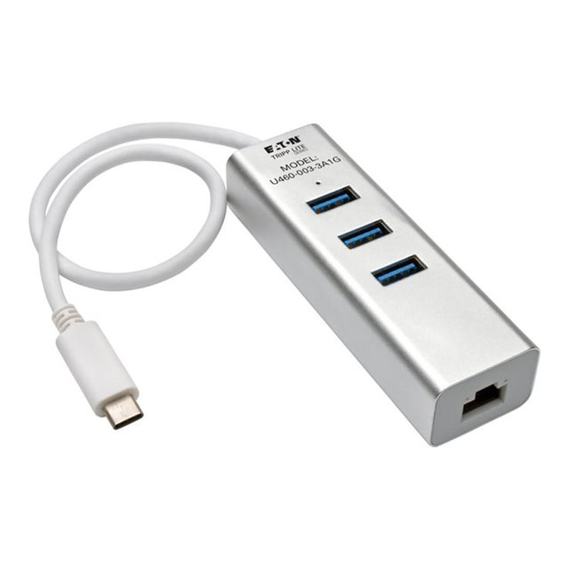 Tripp Lite Hub Adaptador Portátil USB 3.1 Gen 1, USB-C, de 3 Puertos USB-A y Puerto Gigabit Ethernet, Compatible con Thunderbolt 3 - Imagen 2