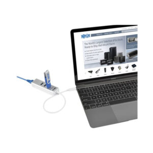 Tripp Lite Hub Adaptador Portátil USB 3.1 Gen 1, USB-C, de 3 Puertos USB-A y Puerto Gigabit Ethernet, Compatible con Thunderbolt 3