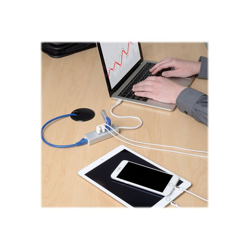 Tripp Lite Hub Adaptador Portátil USB 3.1 Gen 1, USB-C, de 3 Puertos USB-A y Puerto Gigabit Ethernet, Compatible con Thunderbolt 3 - Imagen 6