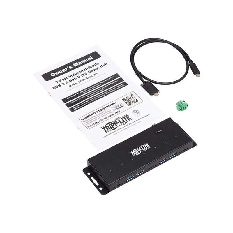 Tripp Lite Hub Industrial con 7 Puertos USB-C, Gen2 (10G, 4x Puertos USB-A y 3x USB-C con Inmunidad ESV de 15Kv, Sobretensiones de 2Kv - Imagen 5