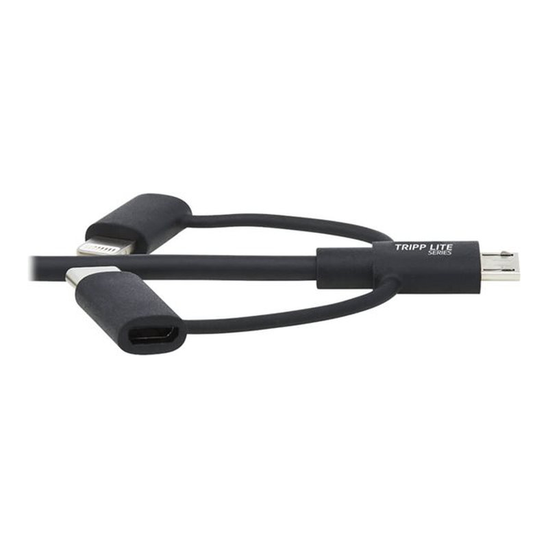 Tripp Lite M101-006-LMC-BK Cable de Sincronización y Carga USB A a Lightning Universal, USB Micro B y USB C, Certificado MFi, 1.83 m [6 pies] - Imagen 3